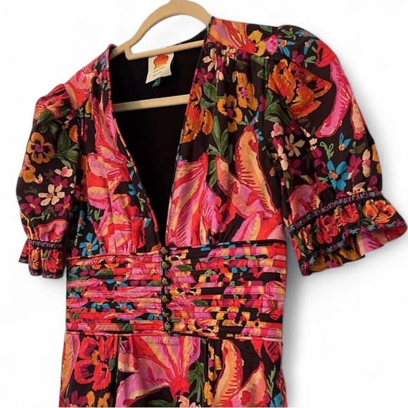 Farm Rio Spring Bananas Print Mini Dress XS - Picture 9 of 15